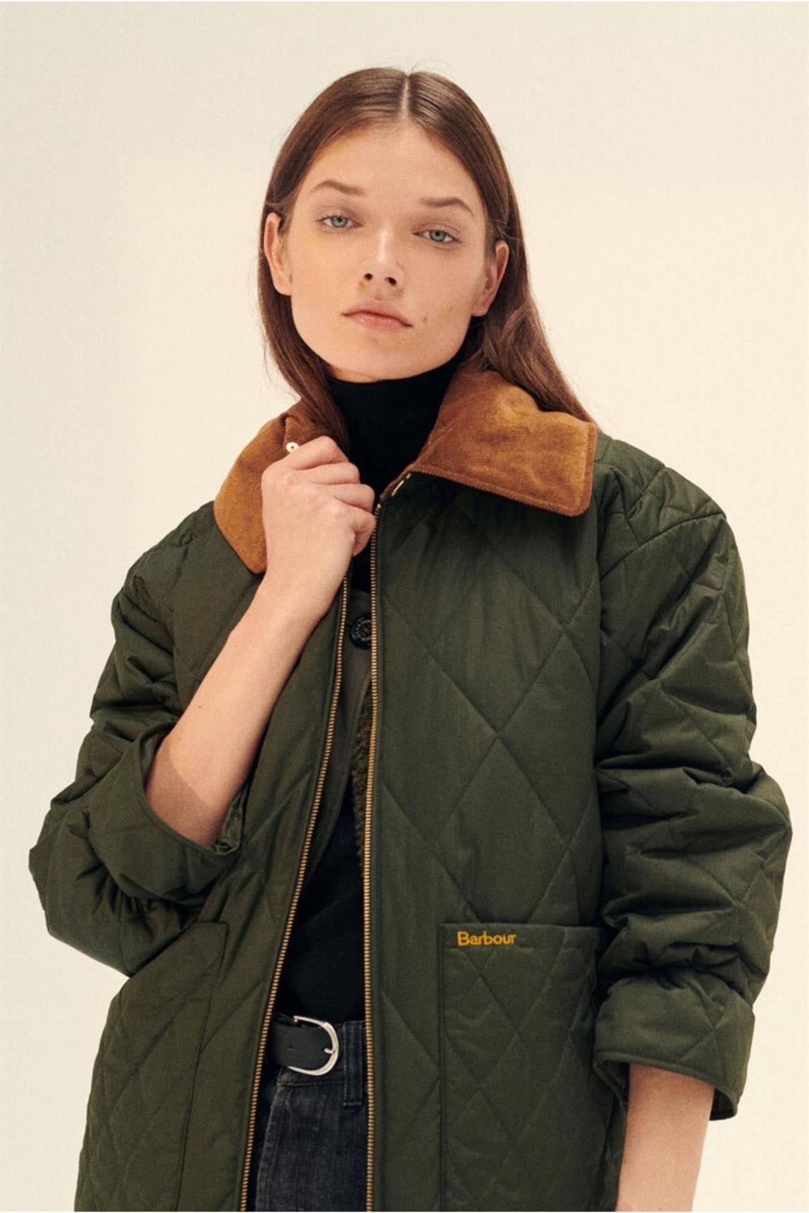 Barbour Woodhall Kapitone Ceket SG71 Sage/Ancient
