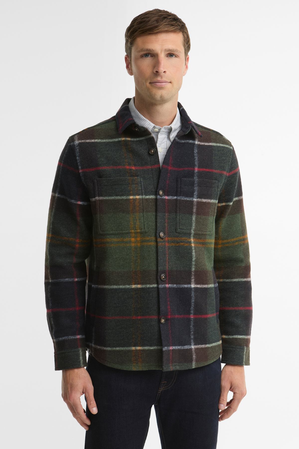 Barbour Woodlane Brushed Dış Gömlek TN11 Classic Tartan