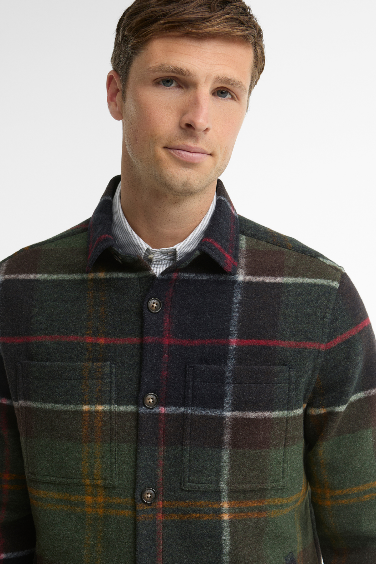 Barbour Woodlane Brushed Dış Gömlek TN11 Classic Tartan