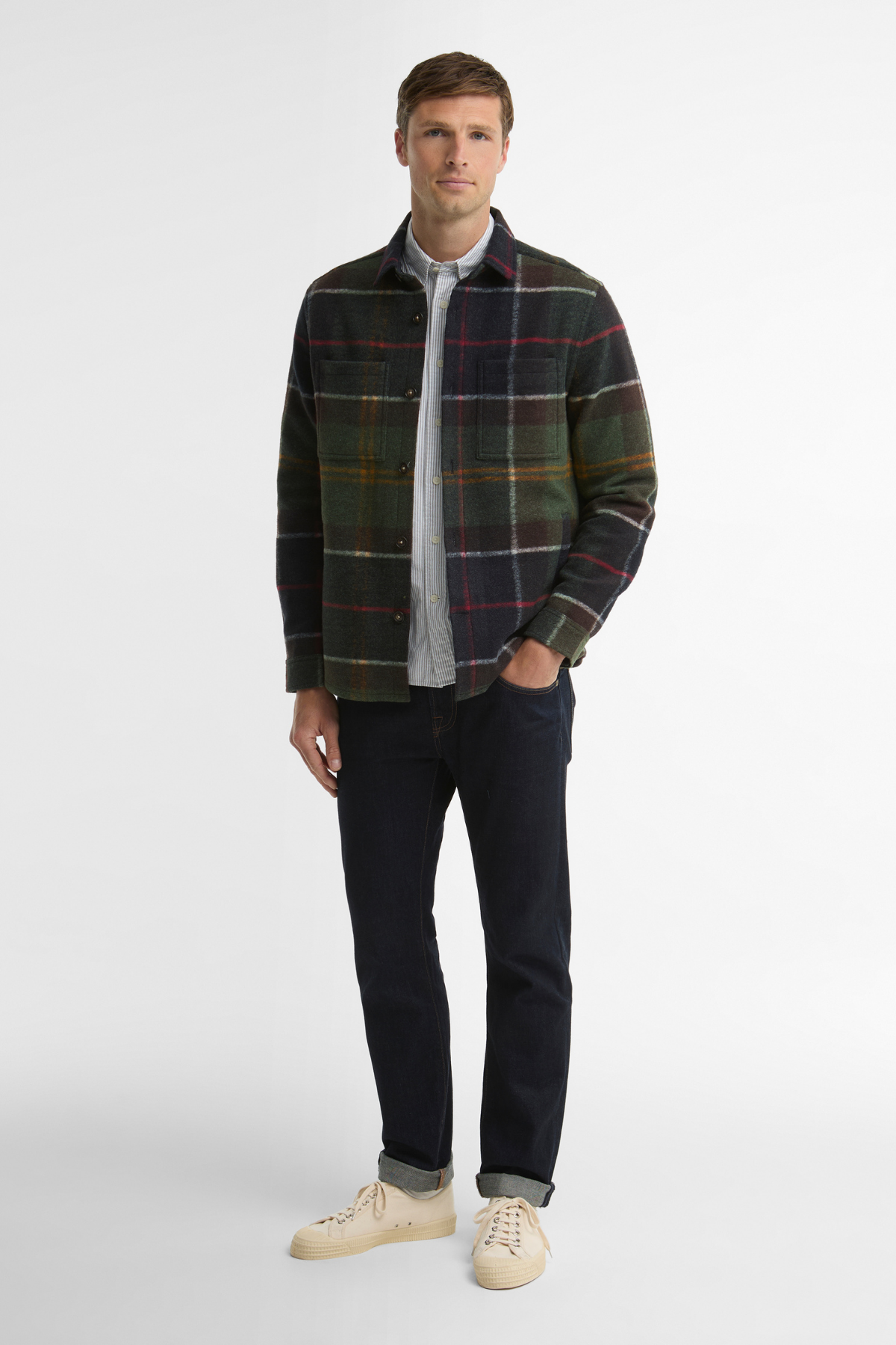 Barbour Woodlane Brushed Dış Gömlek TN11 Classic Tartan