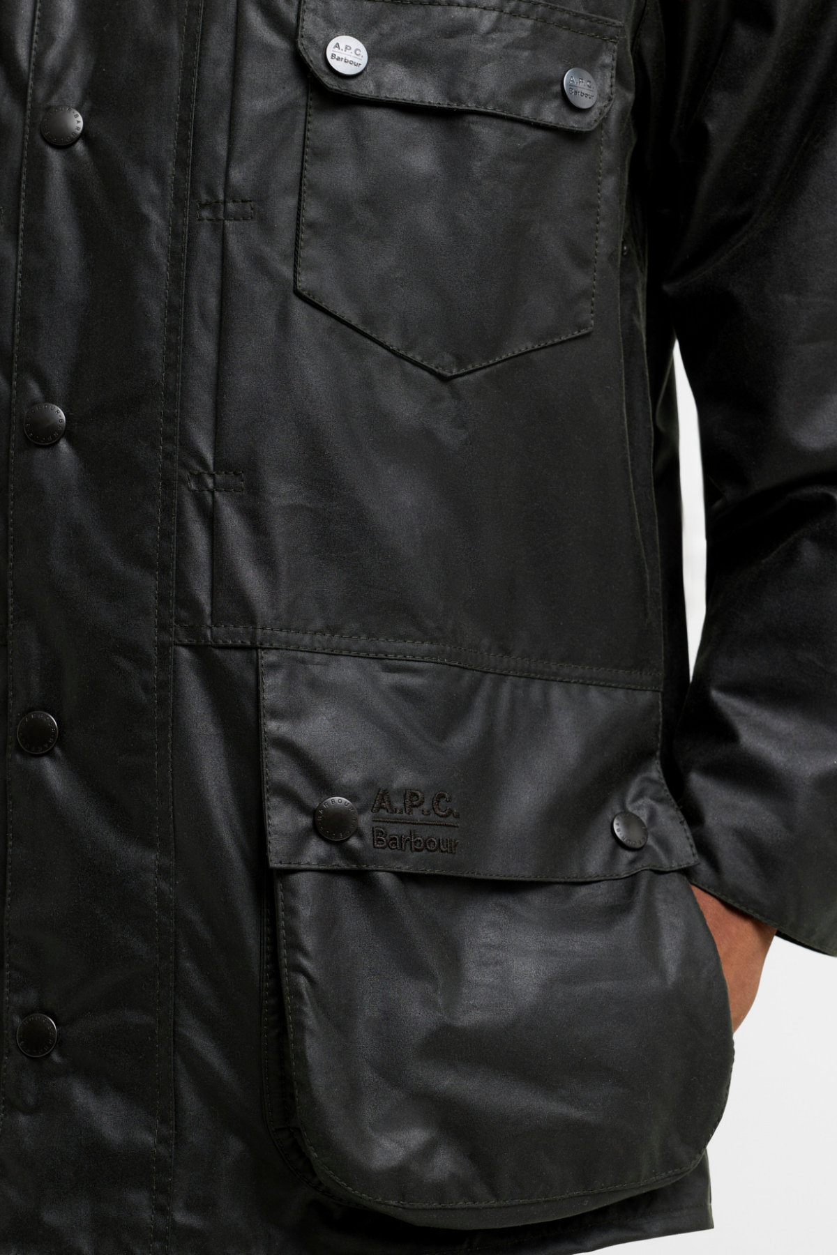 Barbour x A.P.C. Beaufort Yağlı Ceket SG91 Dark Sage