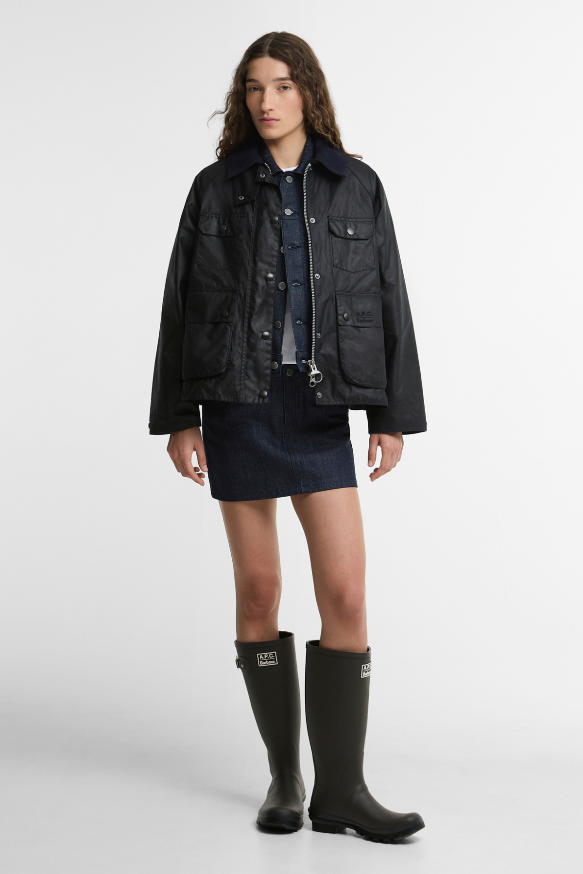 Barbour x A.P.C. Spey Yağlı Ceket NY91 Dark Navy