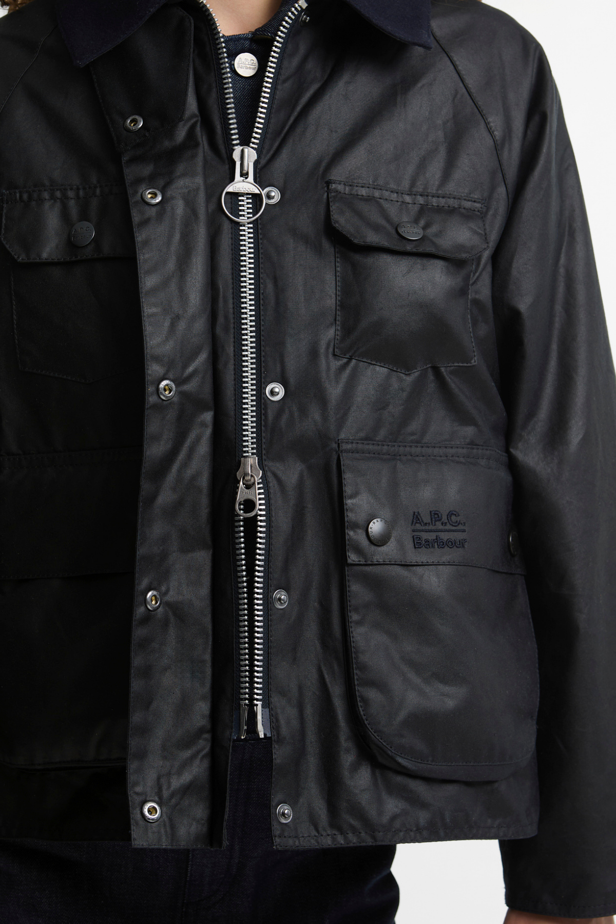 Barbour x A.P.C. Spey Yağlı Ceket NY91 Dark Navy
