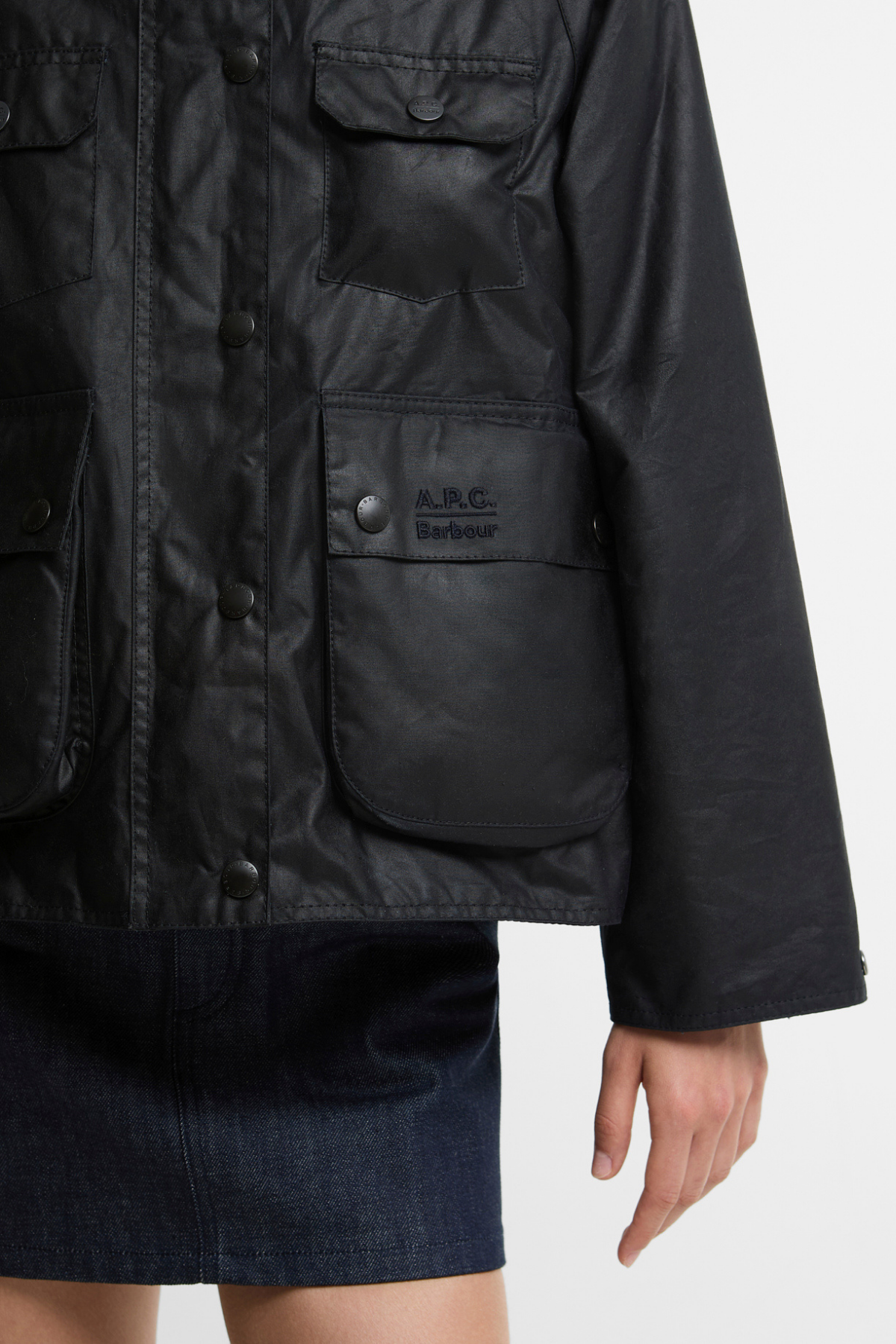 Barbour x A.P.C. Spey Yağlı Ceket NY91 Dark Navy