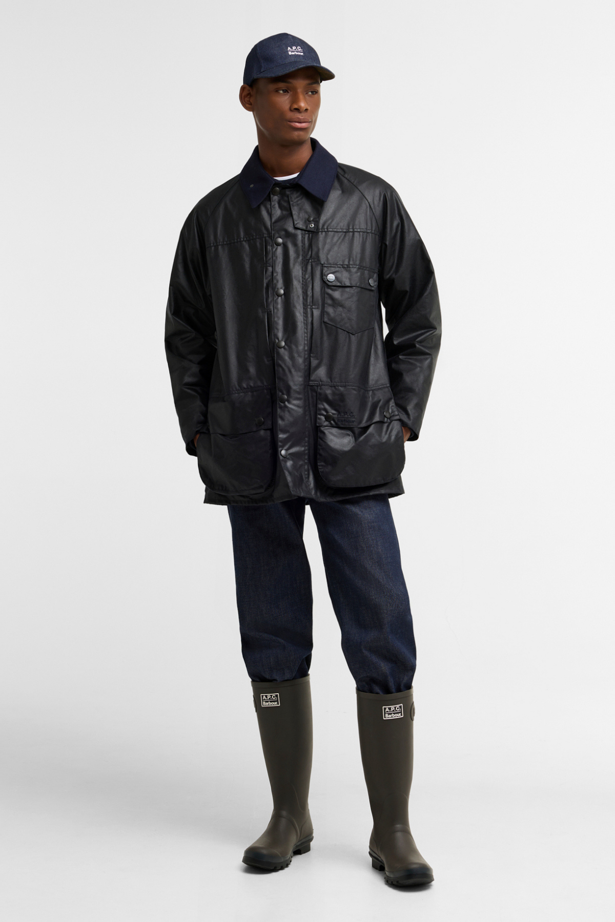 Barbour x A.P.C. Beaufort Yağlı Ceket NY91 Dark Navy