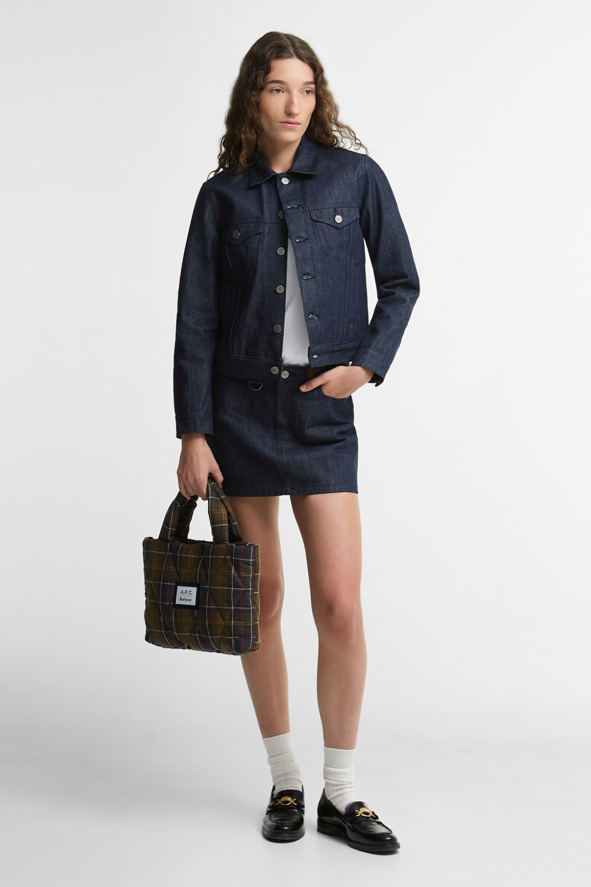 Barbour x A.P.C. Classic Kapitone Çanta TN11 Classic Tartan