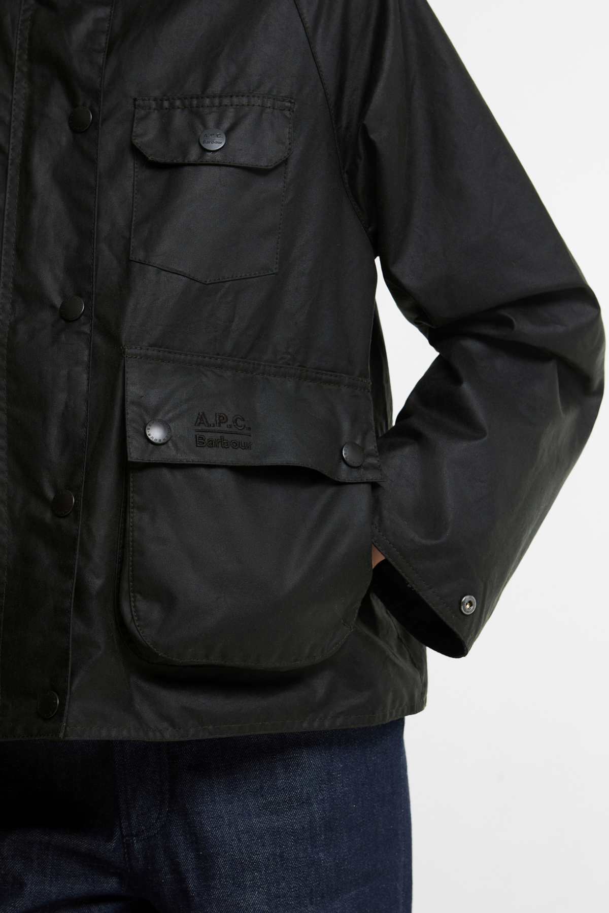 Barbour x A.P.C. Spey Yağlı Ceket SG91 Sage