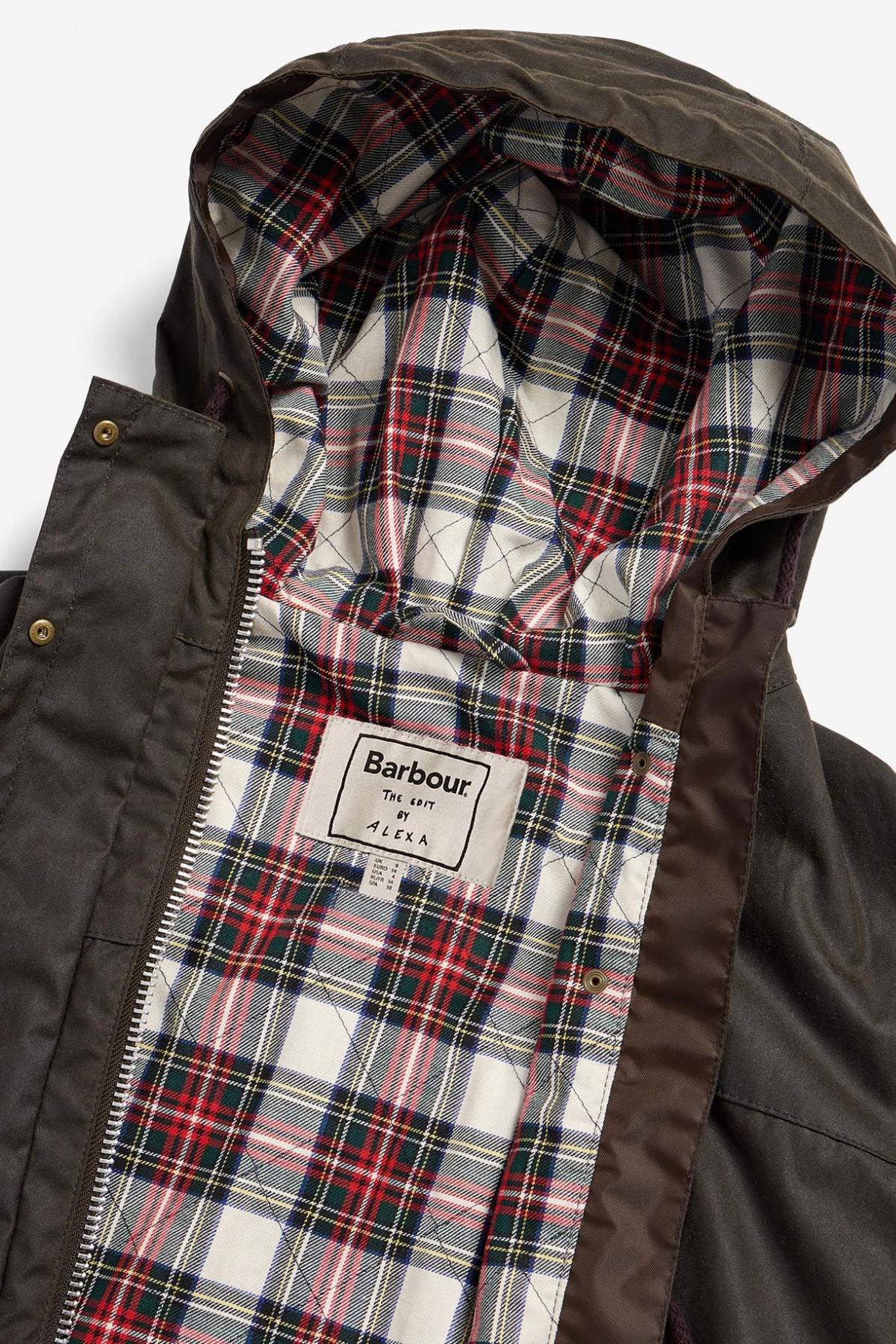 Barbour X Alexa Liam Yağlı Ceket OL71 Olive/Dress Stewart