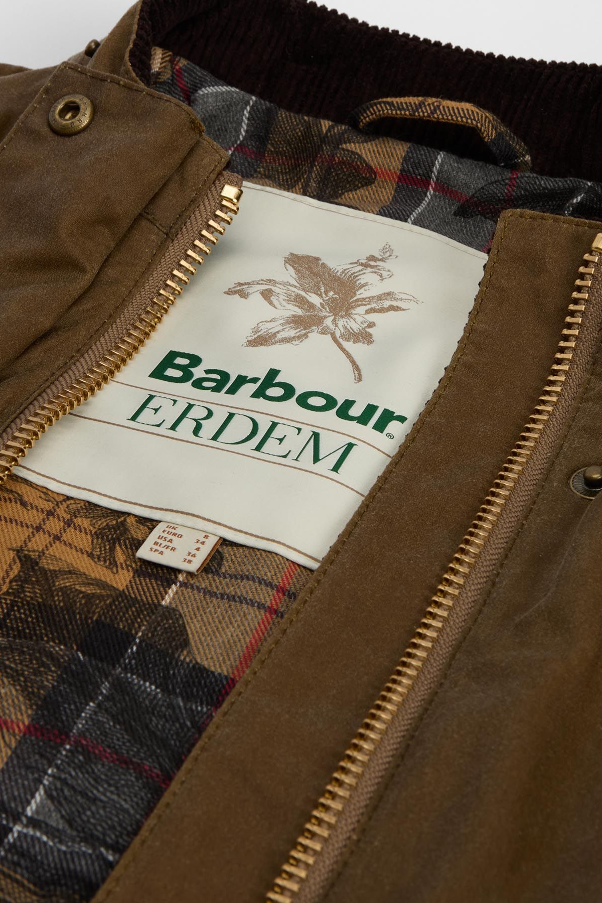 Barbour X Erdem Dhalia Yağlı Ceket SN31 Sand/Dress Black Floral