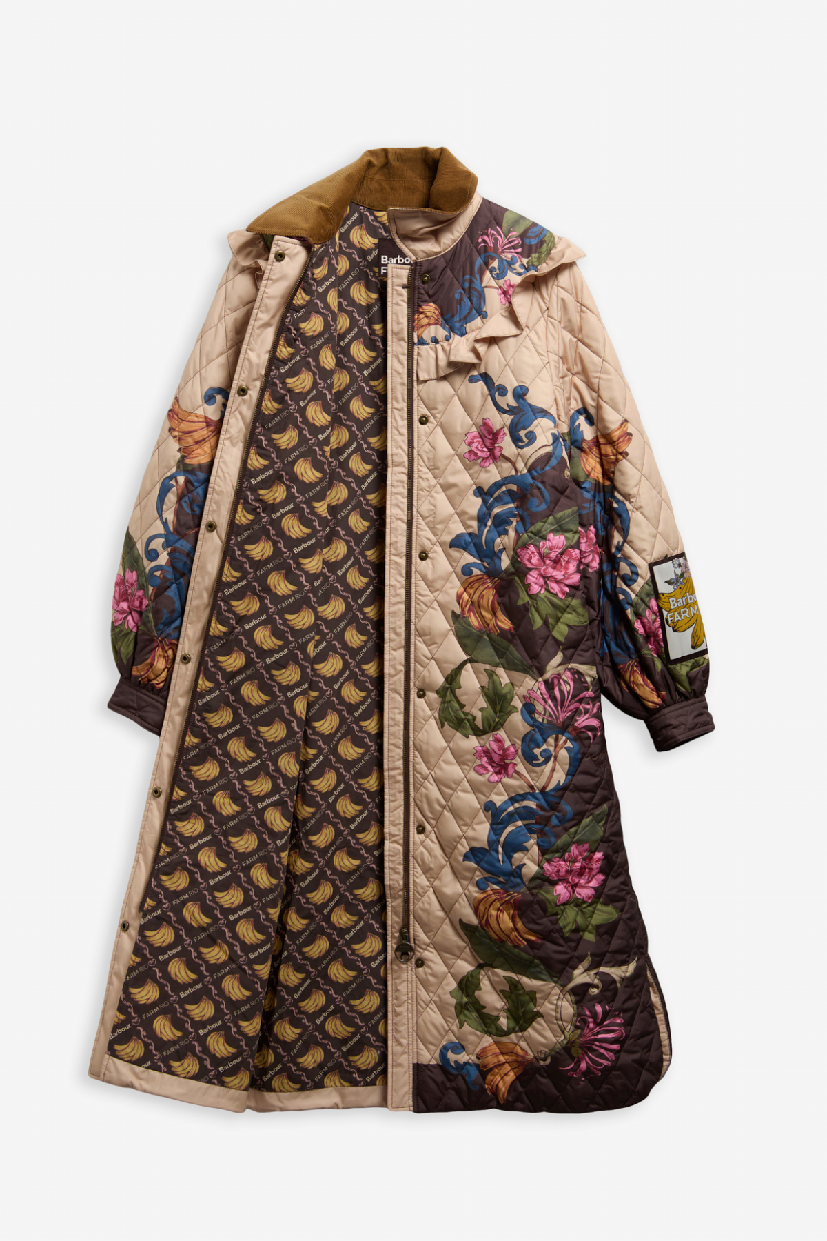 Barbour x Farm Rio Dania Kapitone Ceket WH12 White
