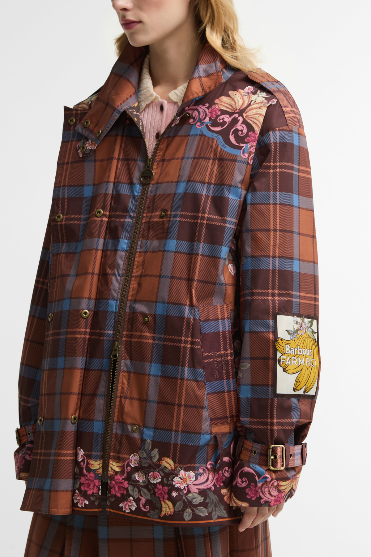 Barbour x Farm Rio Petrea Showerproof Ceket WH11 White