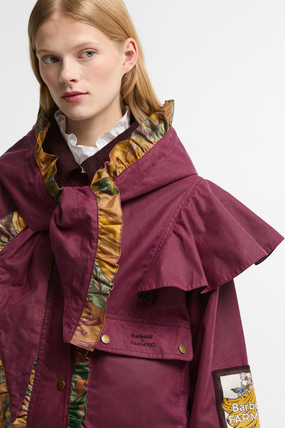 Barbour x Farm Rio Serra Yağlı Ceket RE93 Merlot