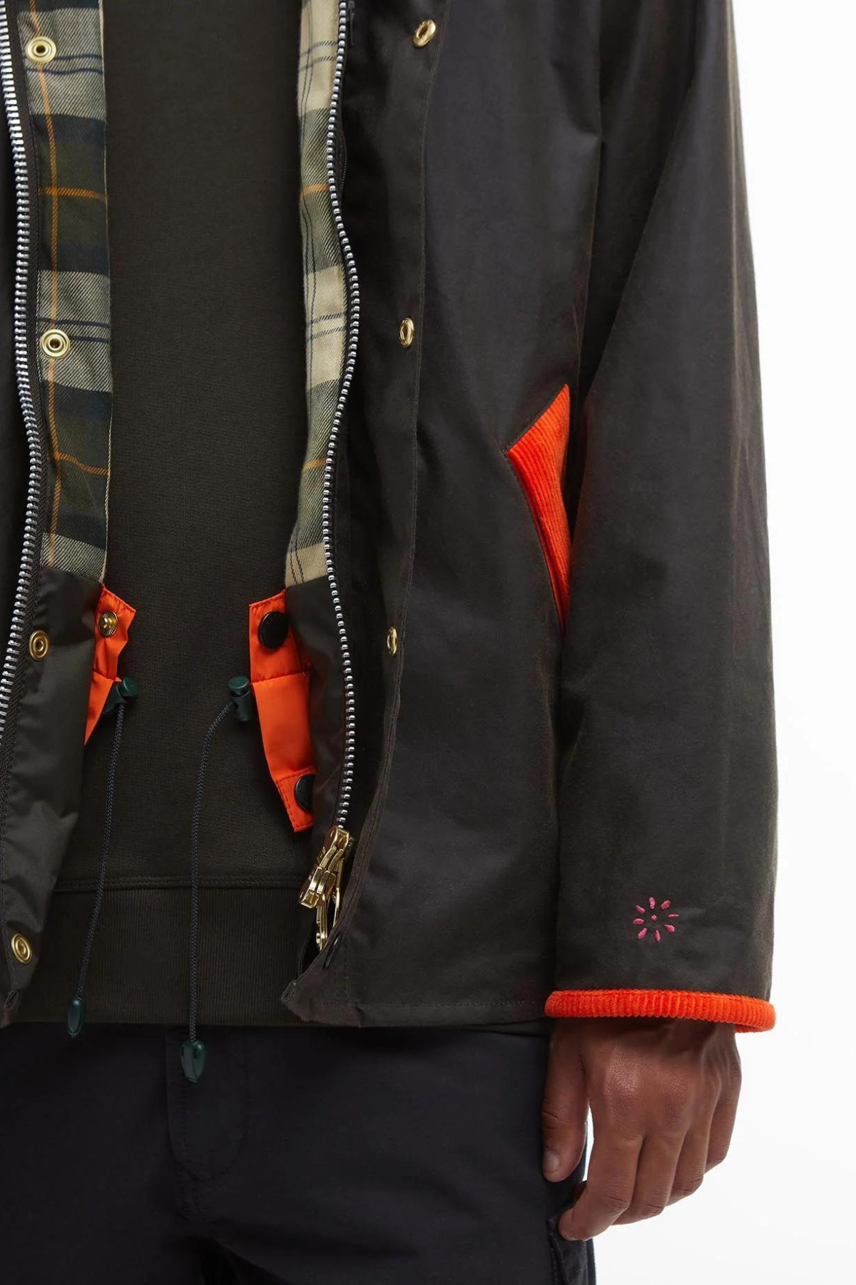 Barbour x Flower Mountain Oversize Yağlı Ceket OL71 Classic Tartan