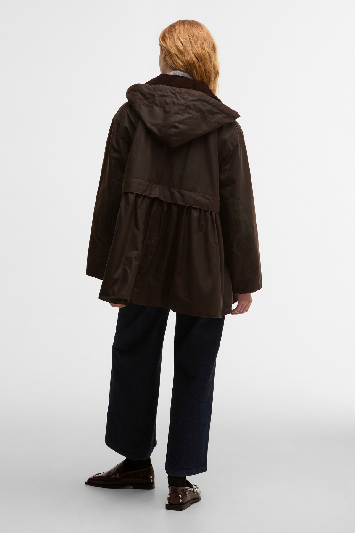 Barbour x Ganni Peplum Yağlı Ceket BR71 Rustic/Classic Tartan