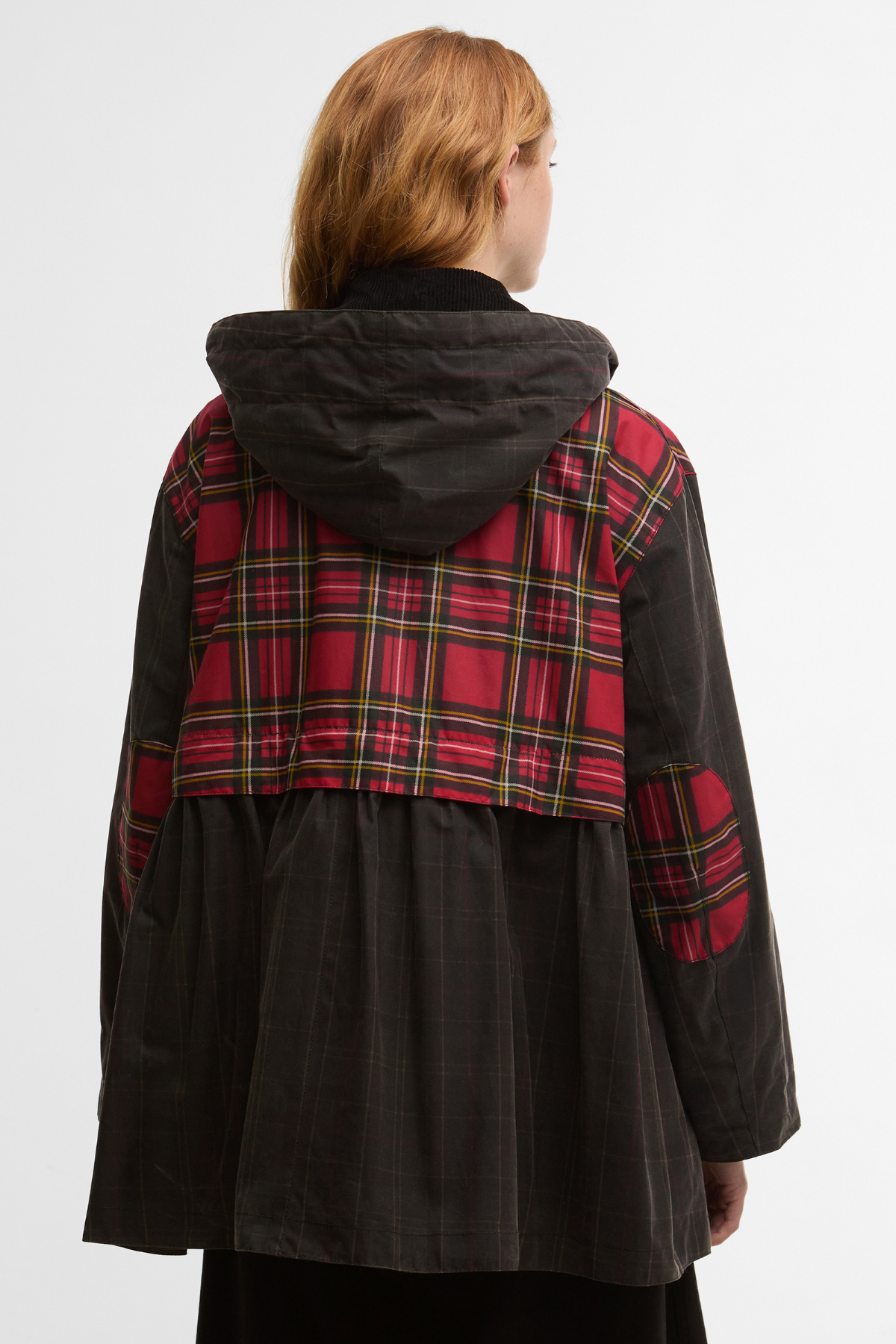 Barbour x Ganni Tartan Peplum Yağlı Ceket TN11 Classic/Royal Stewart/Charcoal/Classic Tartan