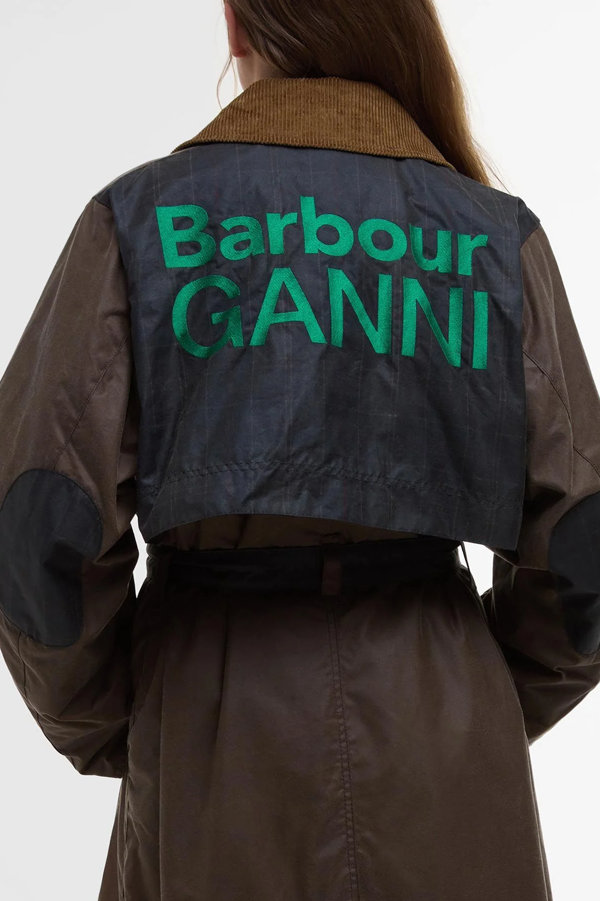Barbour x GANNI Yağlı Trench Ceket BR51 Bark