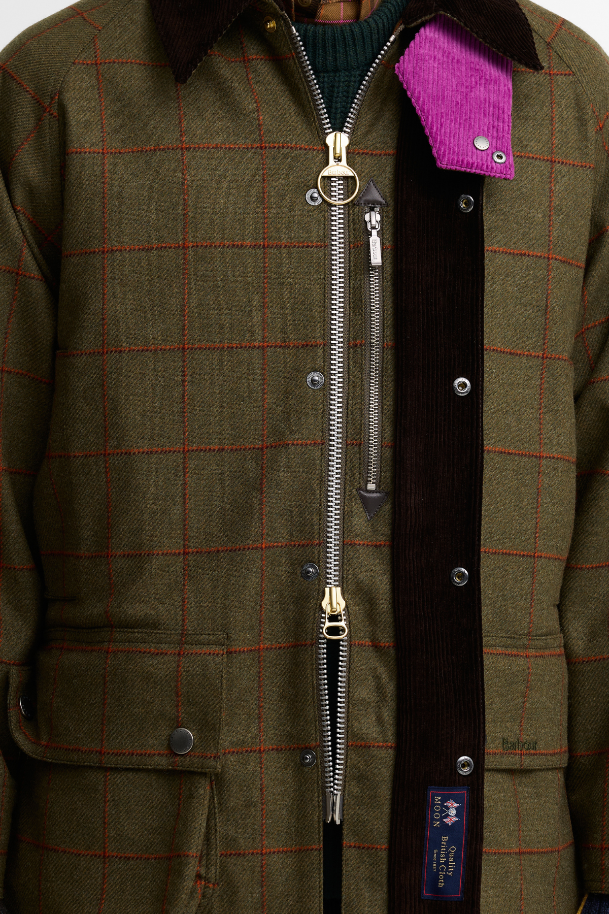 Barbour x Paul Smith Beaufort Wool Ceket OL72 Olive