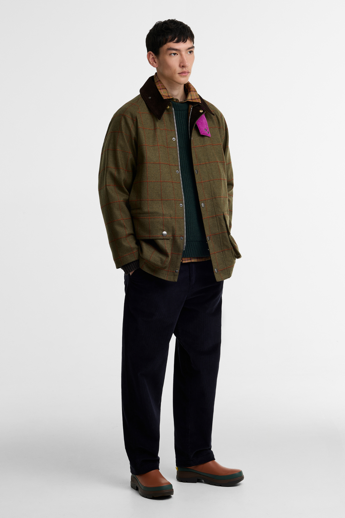 Barbour x Paul Smith Beaufort Wool Ceket OL72 Olive