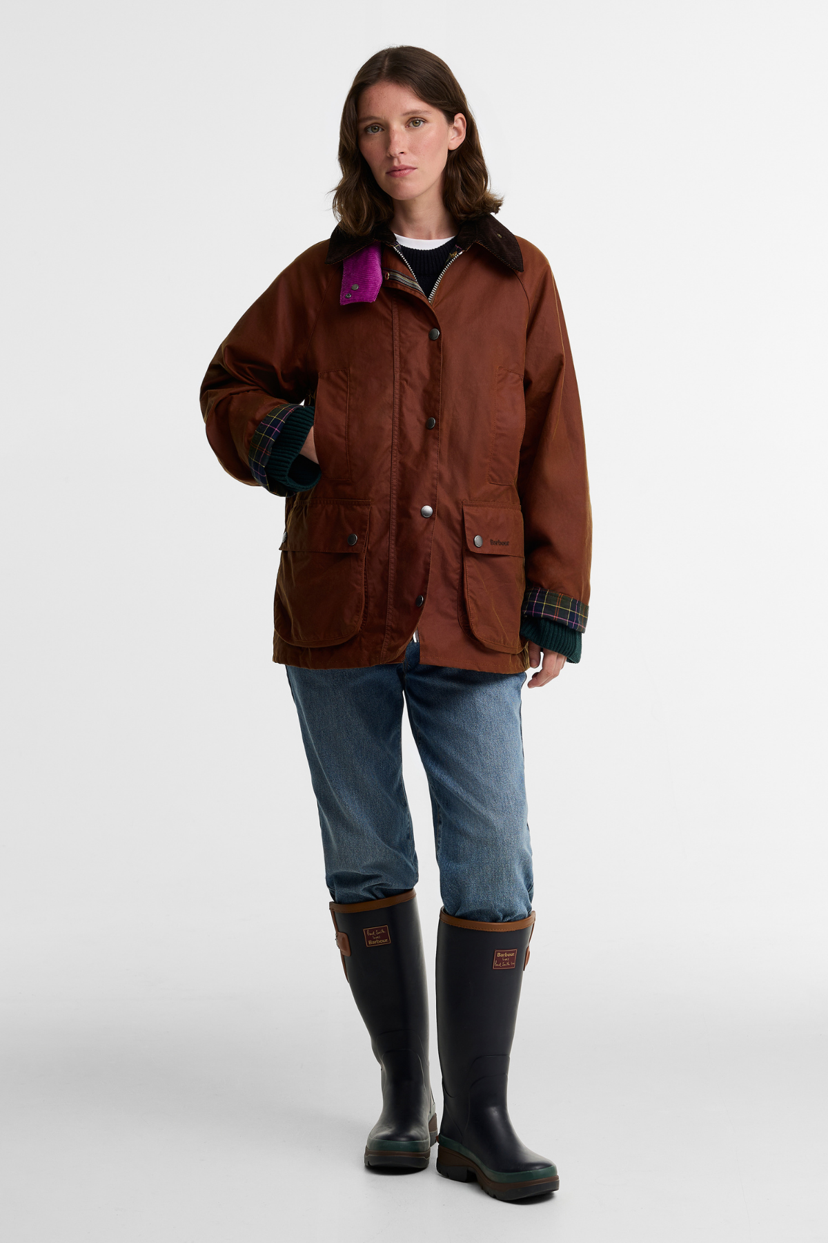 Barbour x Paul Smith Beaufort Yağlı Ceket BR71 Russet Brown