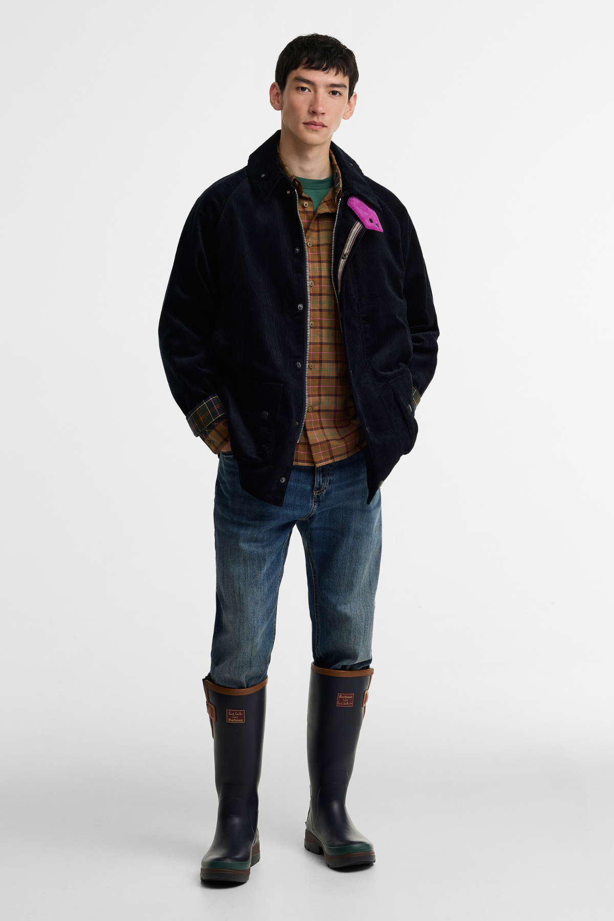 Barbour x Paul Smith Cord Beaufort Casual Ceket NY91 Dark Navy