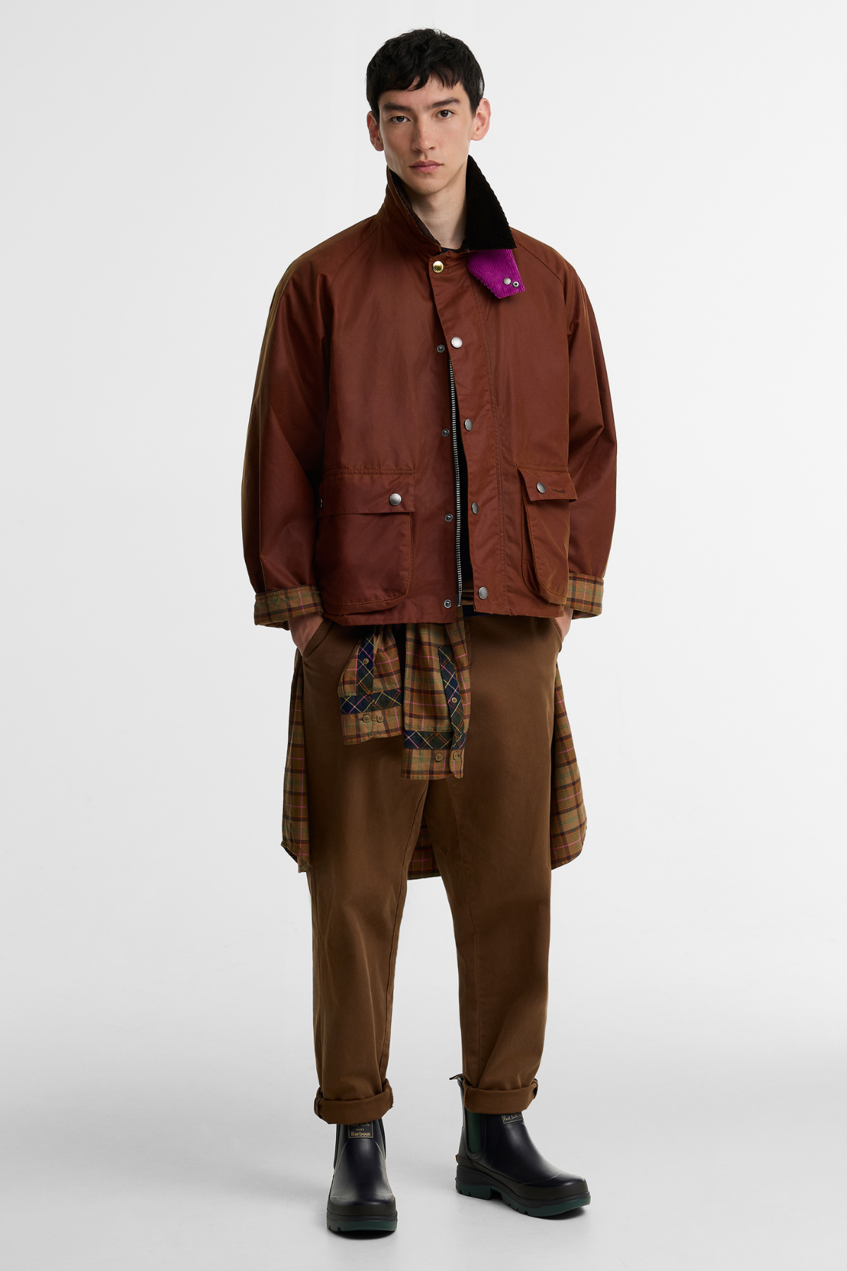Barbour x Paul Smith Key Tport Yağlı Ceket BR71 Russet Brown