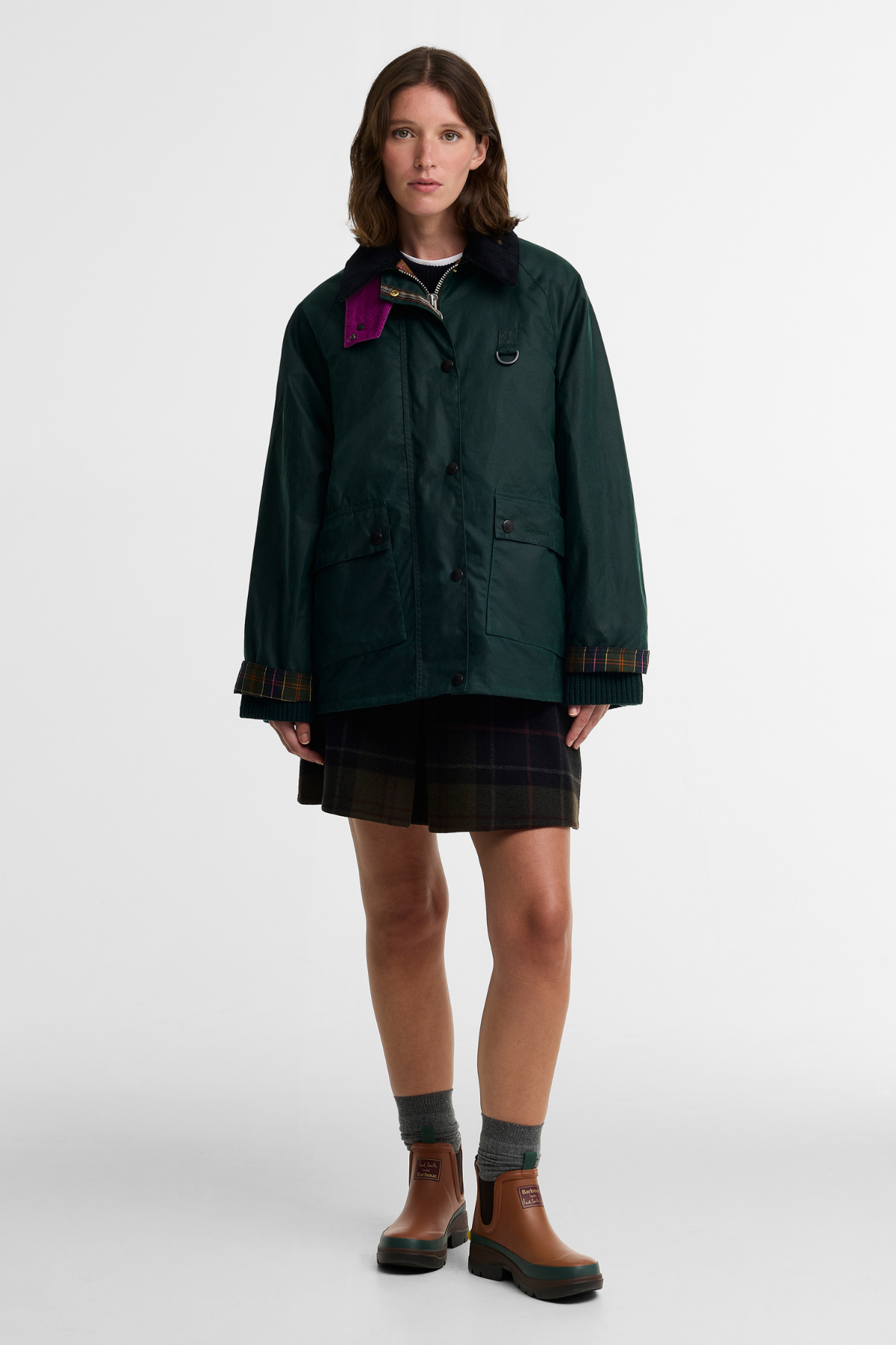 Barbour x Paul Smith Spey Long Yağlı Ceket GN75 Bottle