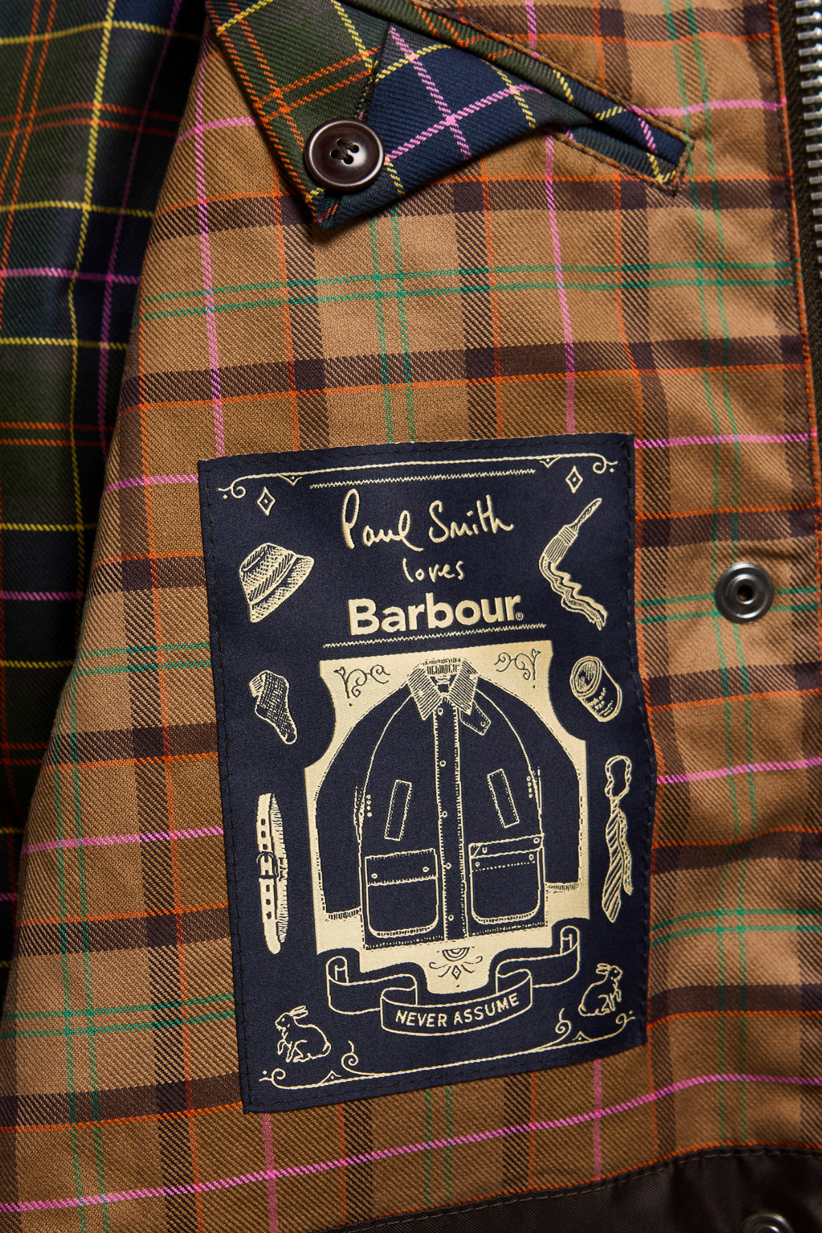 Barbour x Paul Smith Spey Long Yağlı Ceket GN75 Bottle