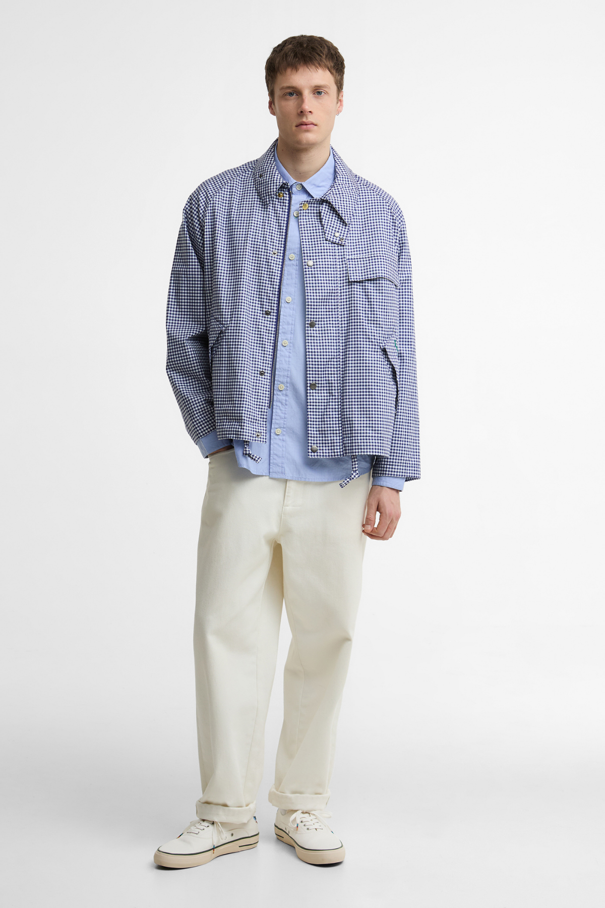Barbour x Paul Smith Transport Shirt Casual Ceket NY71 Navy/White