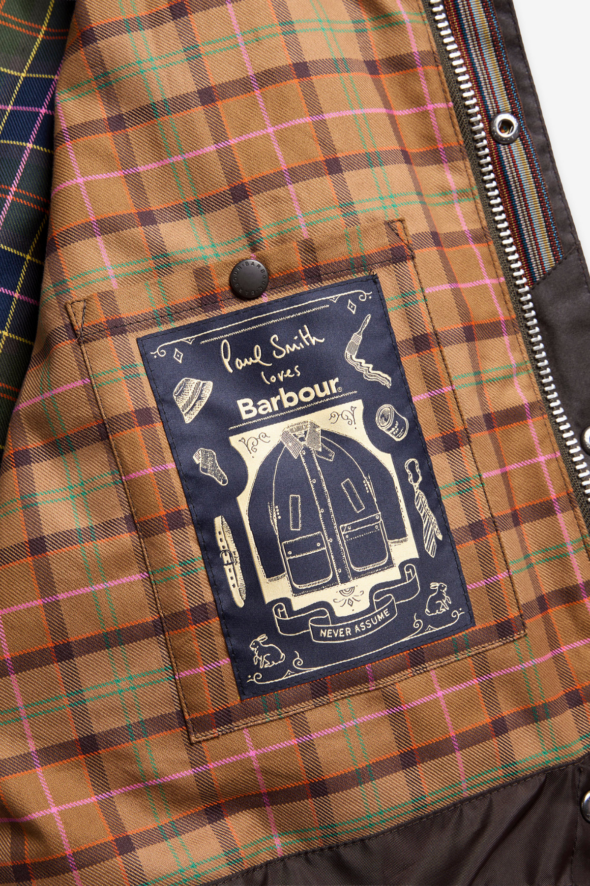 Barbour x Paul Smith Windowpane Yağlı Ceket BR71 Rustıc