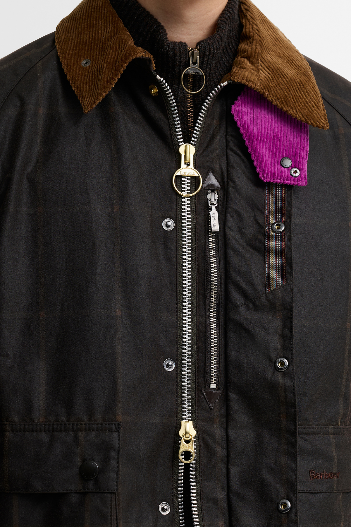 Barbour x Paul Smith Windowpane Yağlı Ceket BR71 Rustıc