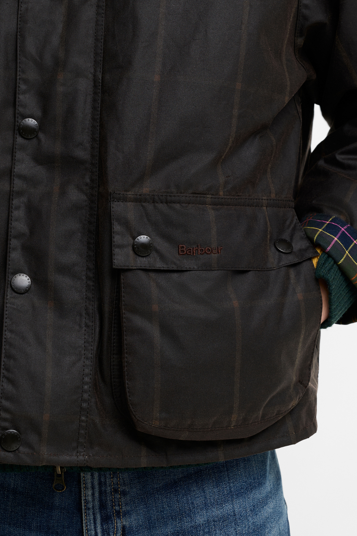 Barbour x Paul Smith Windowpane Yağlı Ceket BR71 Rustıc