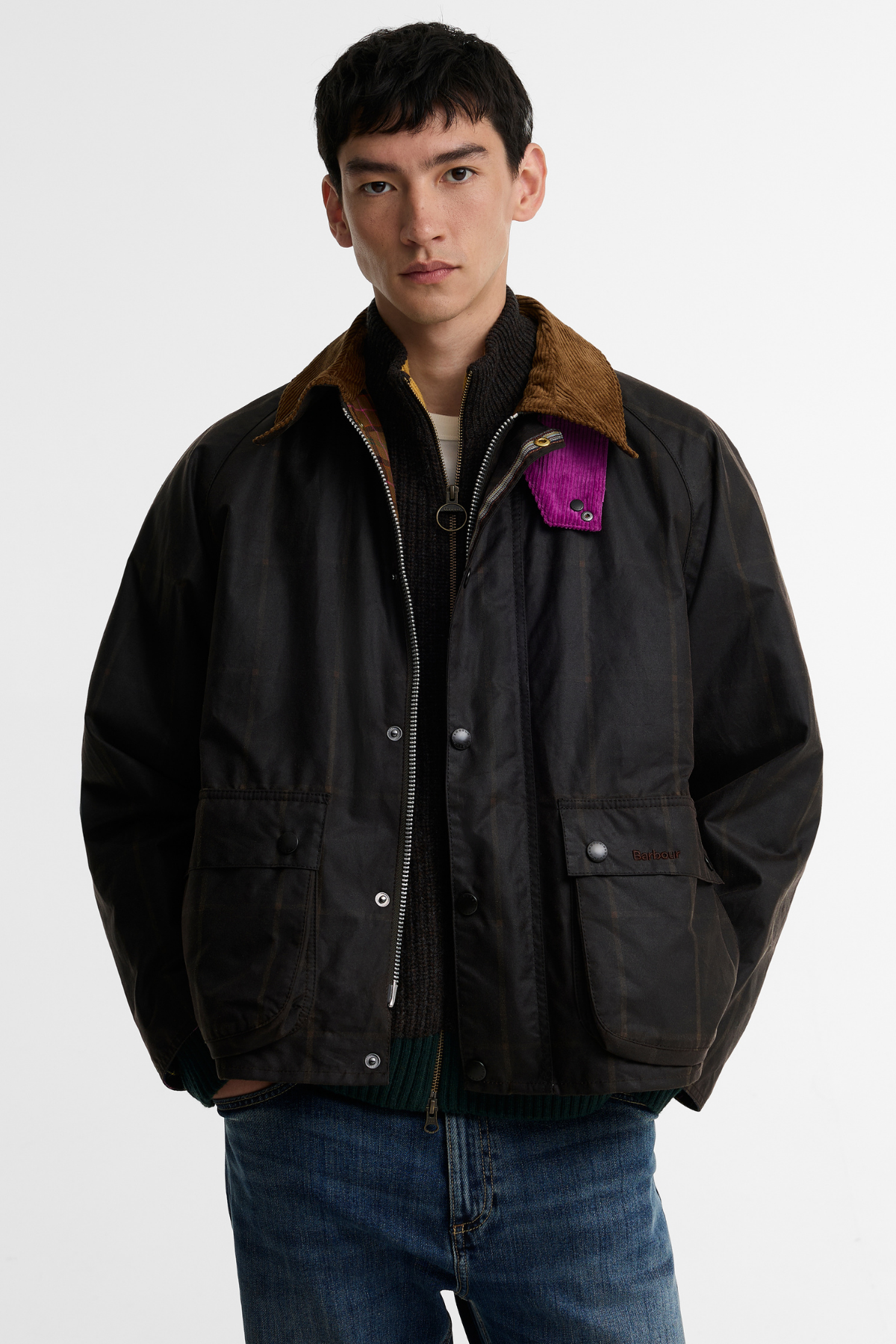 Barbour x Paul Smith Windowpane Yağlı Ceket BR71 Rustıc