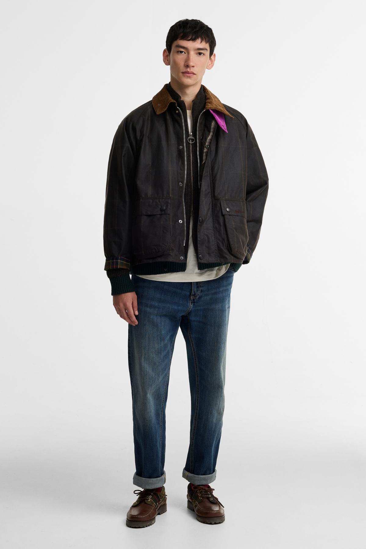 Barbour x Paul Smith Windowpane Yağlı Ceket BR71 Rustıc