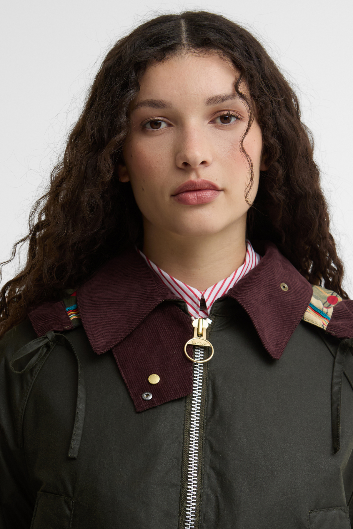 Barbour x Paul Smith Women's Bedale Yağlı Ceket OL51 Archive Olive/ Ancient/Winterberry