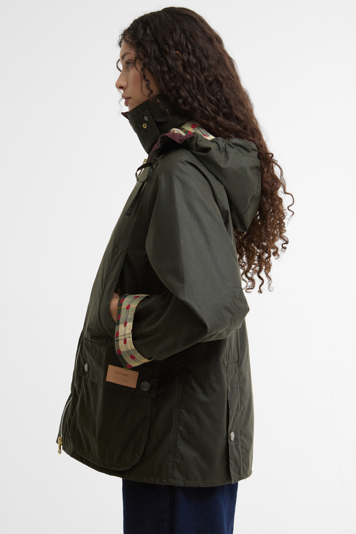 Barbour x Paul Smith Women's Bedale Yağlı Ceket OL51 Archive Olive/ Ancient/Winterberry