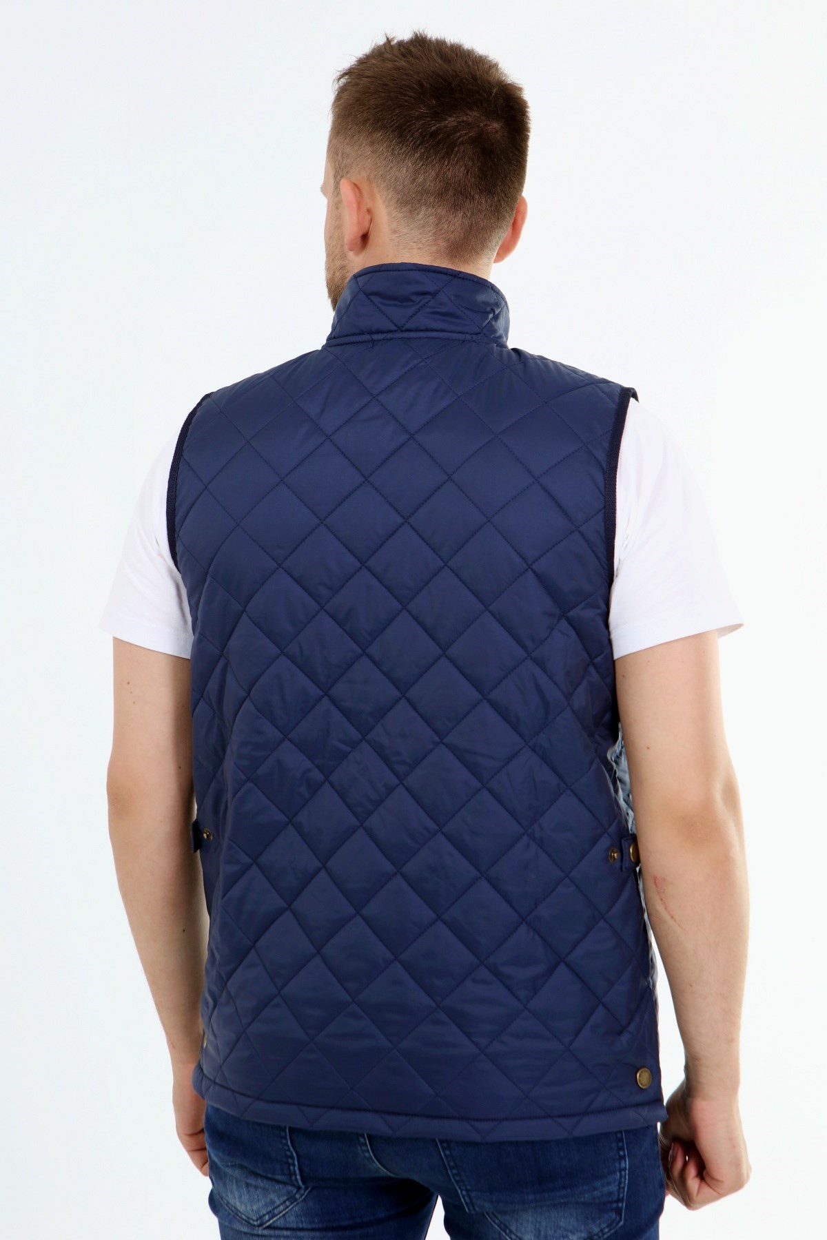New Outdoor Warm Kapitone Yelek Açık Lacivert