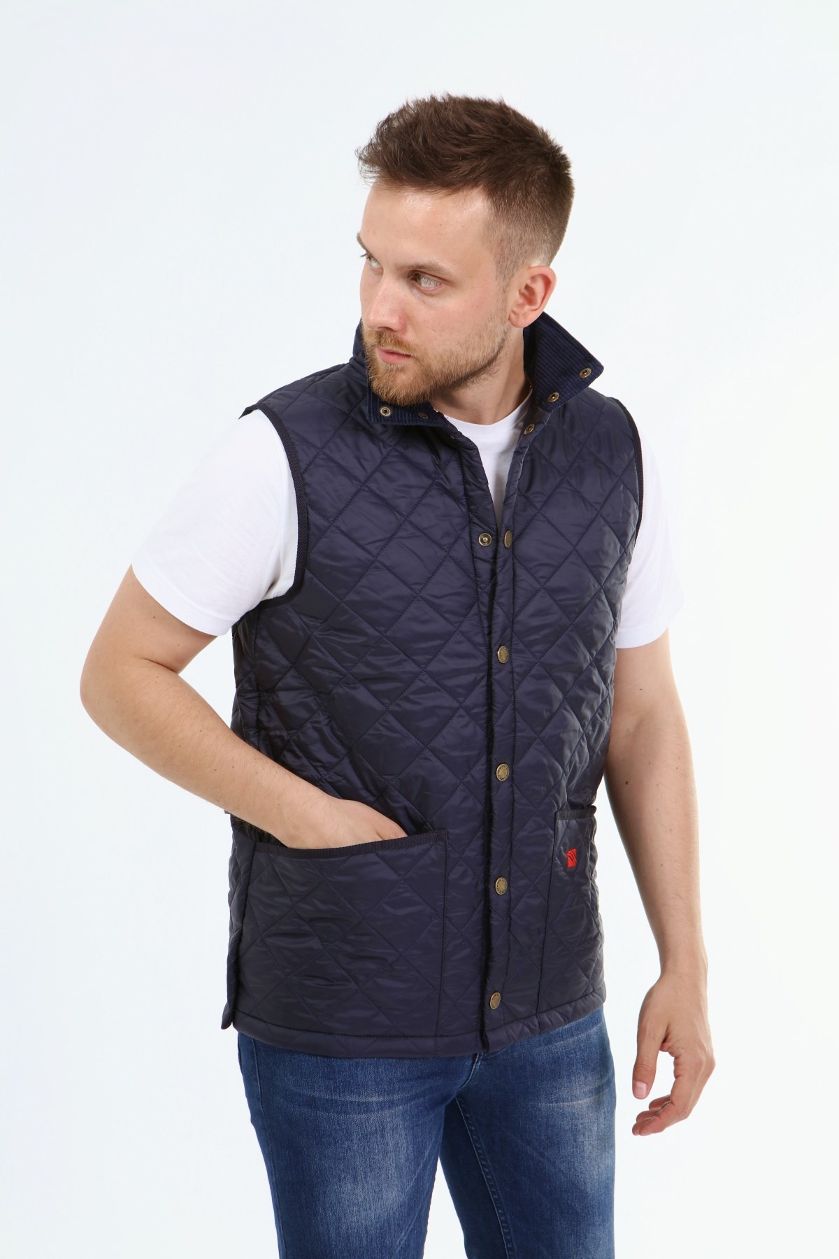 New Outdoor Warm Kapitone Yelek Koyu Lacivert