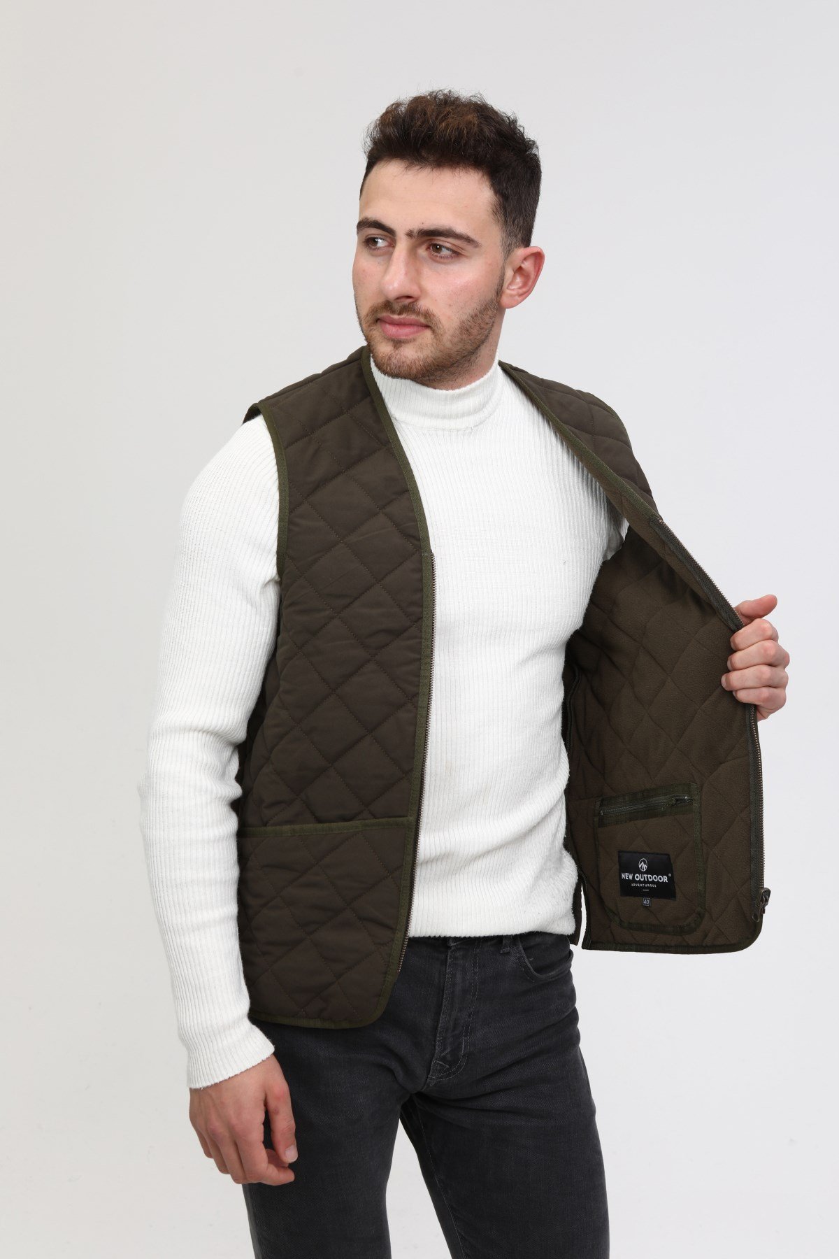 New Outdoor Winter İçlik Yelek Haki