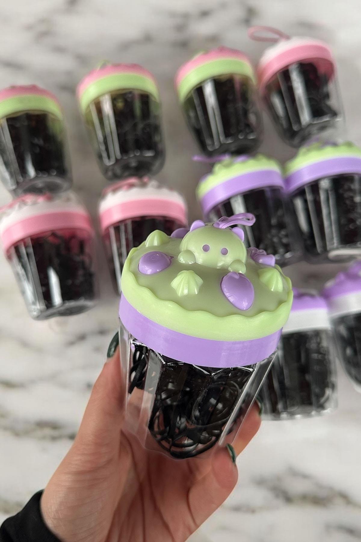 12'li Cupcake Figürlü Perma Lastik Toka