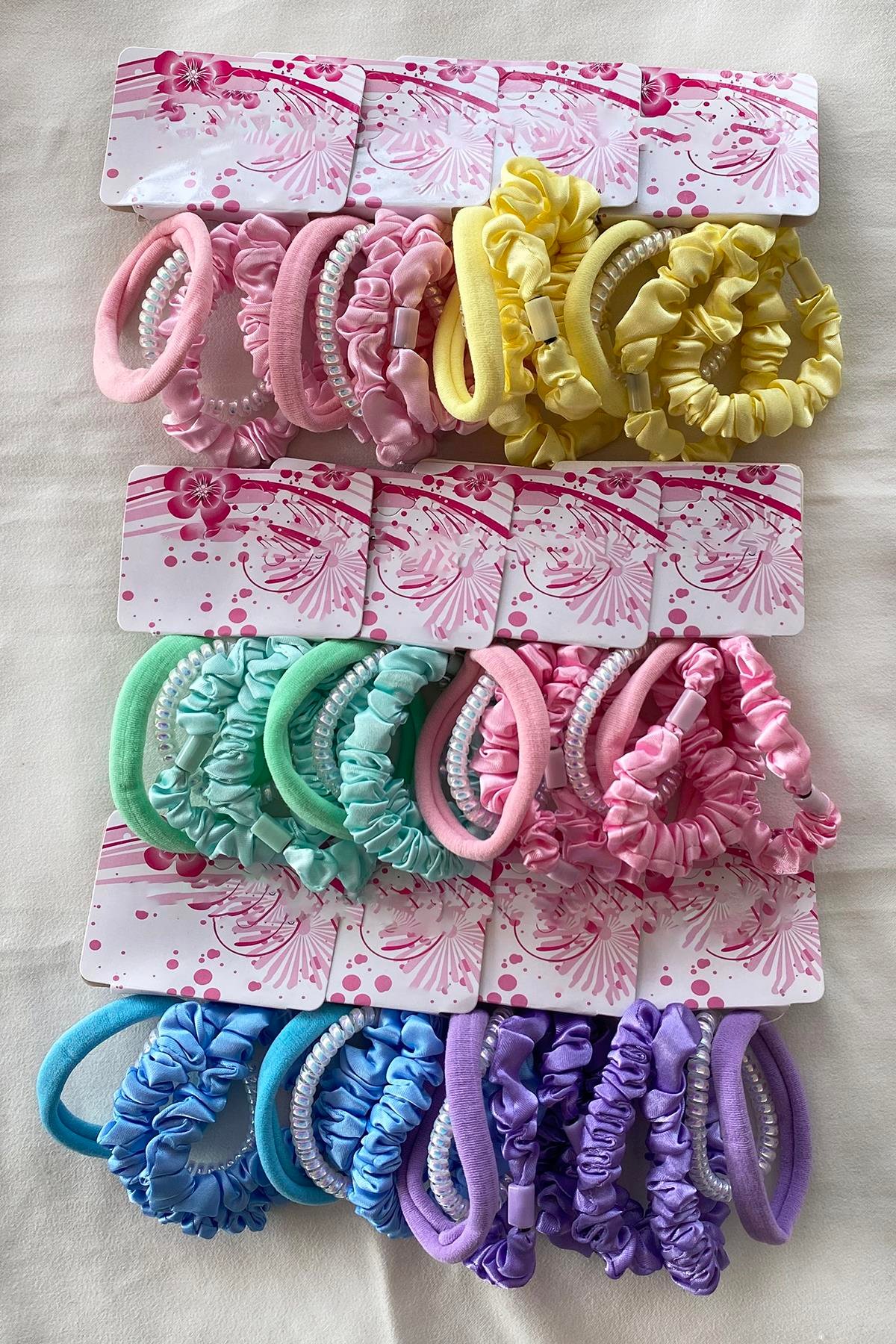 12'li Karışık Renk Lastik Toka Set
