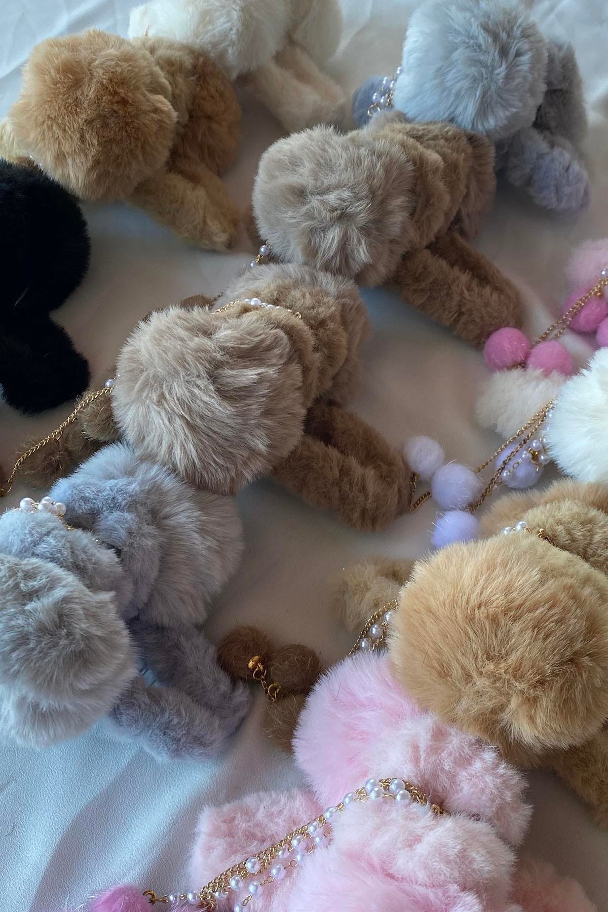 12'li Karışık Renk Peluş Mandal Toka Set