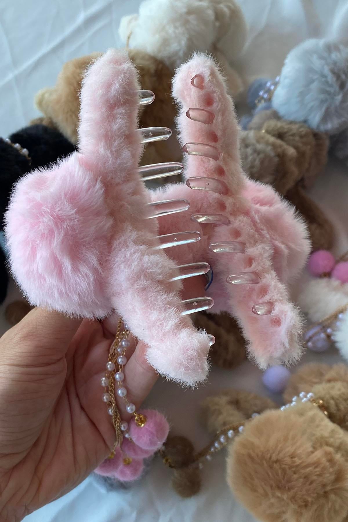 12'li Karışık Renk Peluş Mandal Toka Set