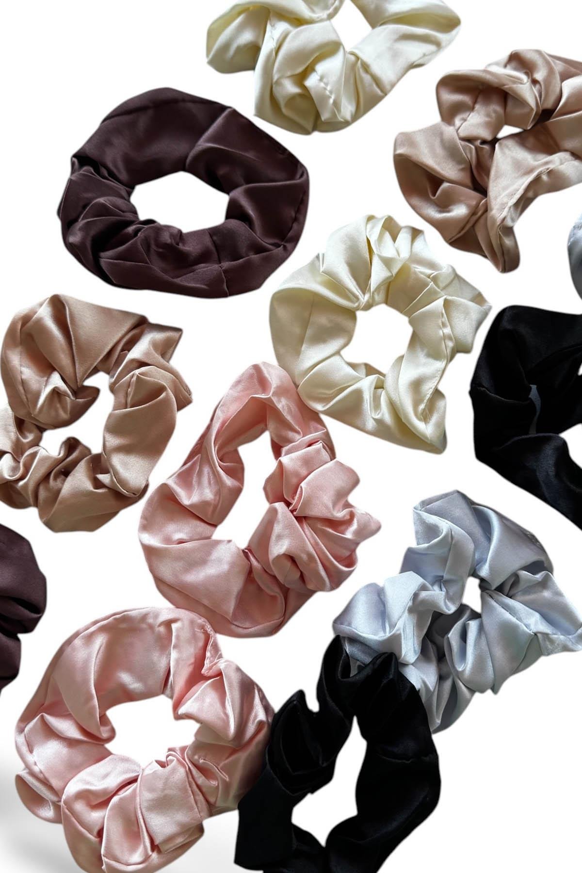 12'li Karışık Renk Saten Simit Toka Set