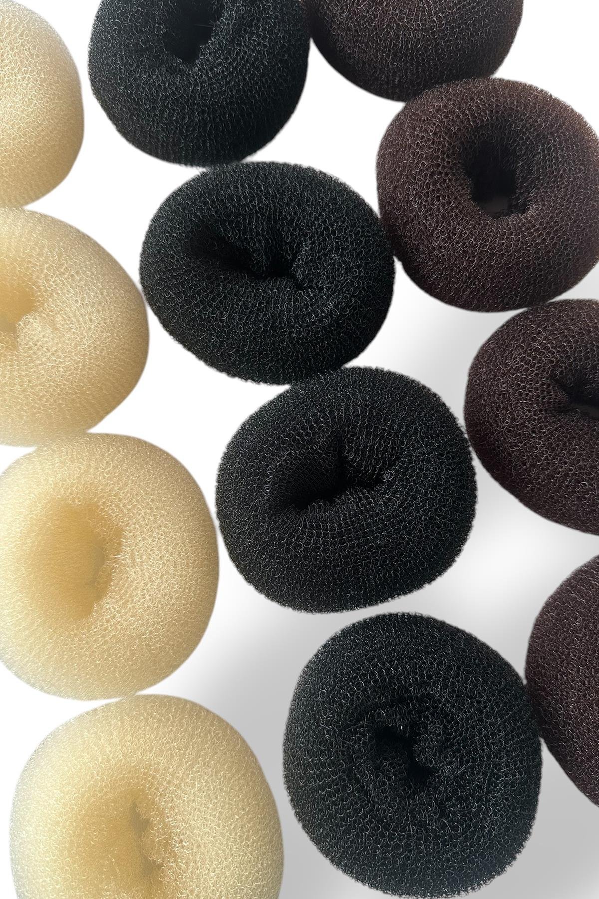 12'li Karışık Renk Sünger Topuz Tokası Set