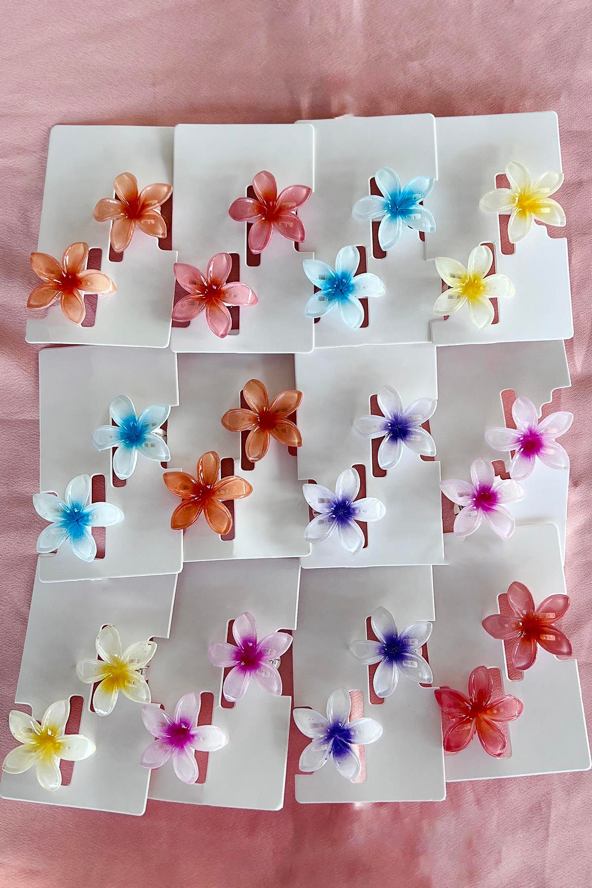 24'lü Karışık Renk Pens Lotus Toka Set