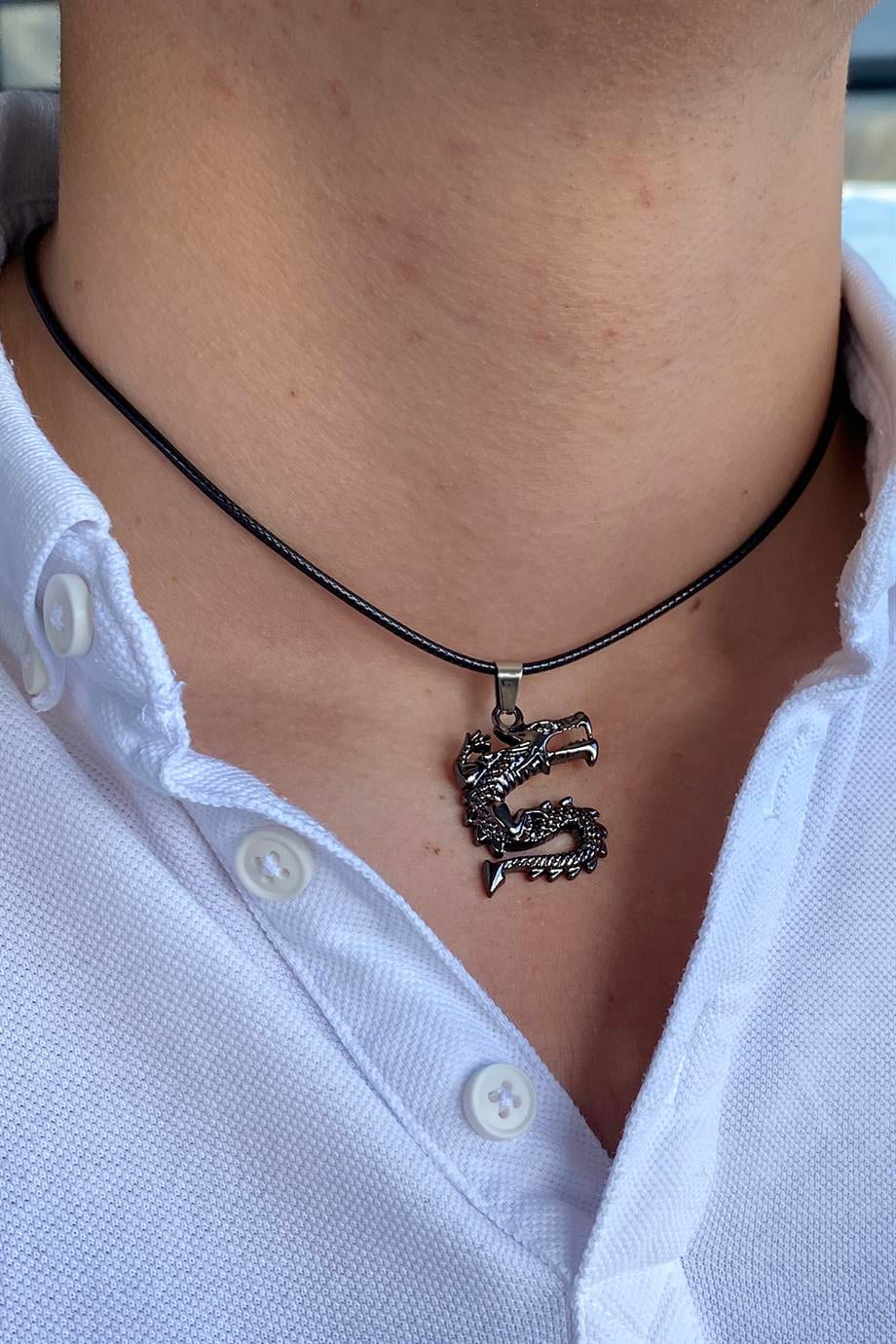 2'li Ejderha Pusula Figürlü İpli Kolye (Bestfriend/Girlfriend)