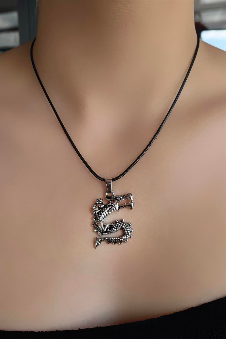 2'li Ejderha Pusula Figürlü İpli Kolye (Bestfriend/Girlfriend)