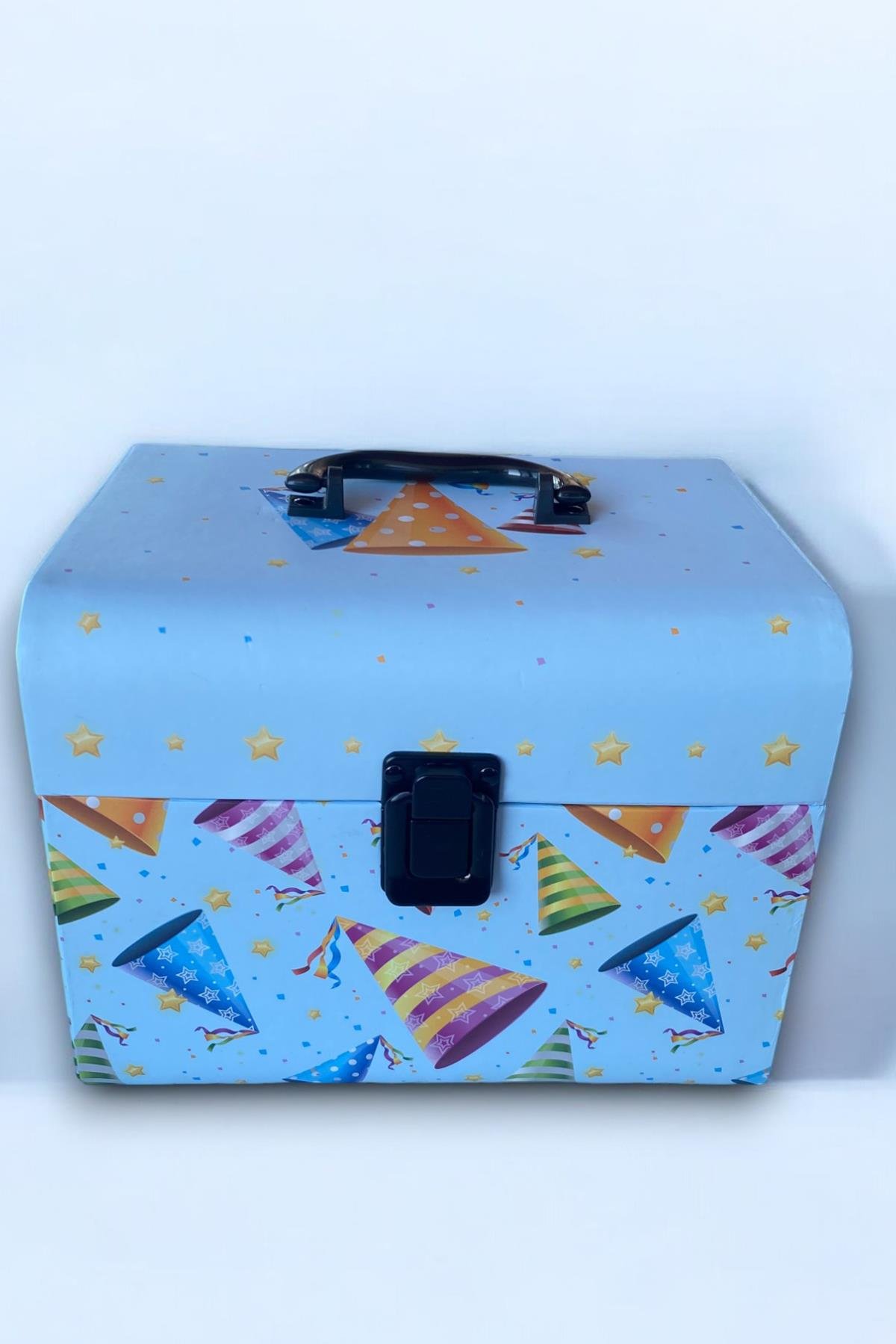 2'li Mavi Renk Sandık Figürlü Hediye Kutusu Set