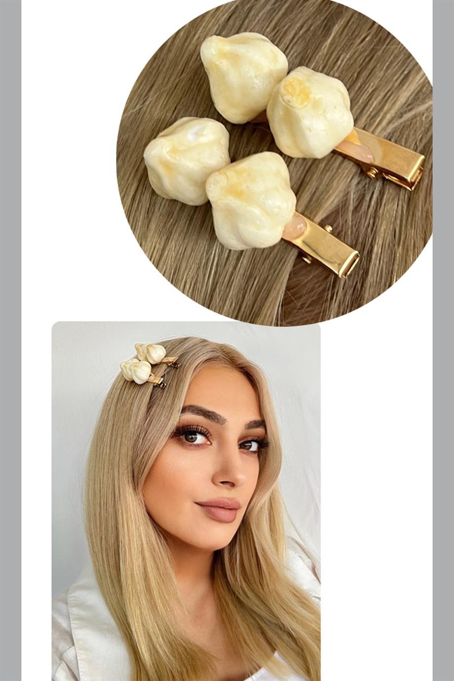 2'li Sarımsak Figürlü Yan Toka