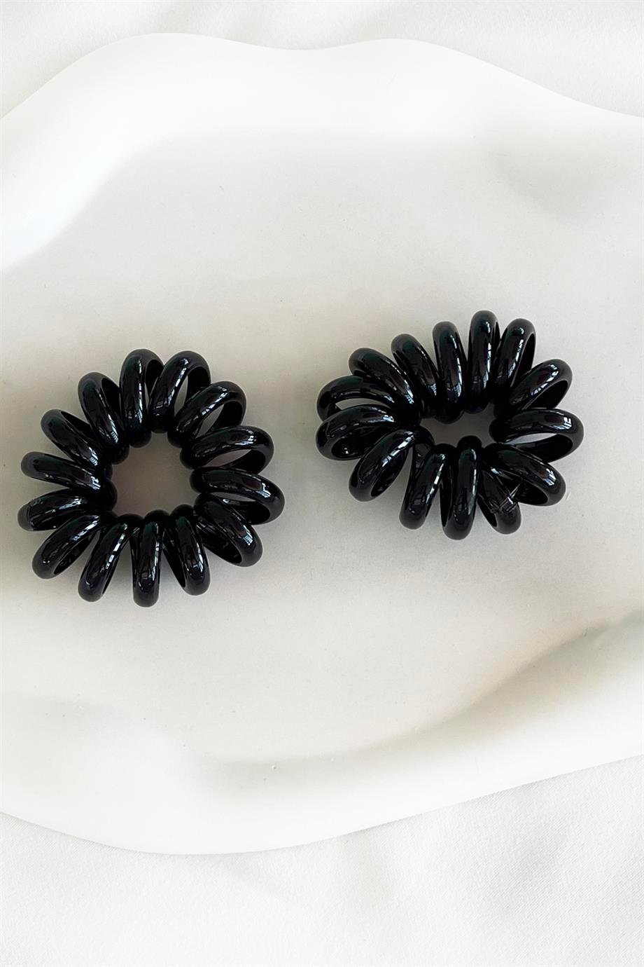 2'li Siyah Renk Kalın Helezon Toka